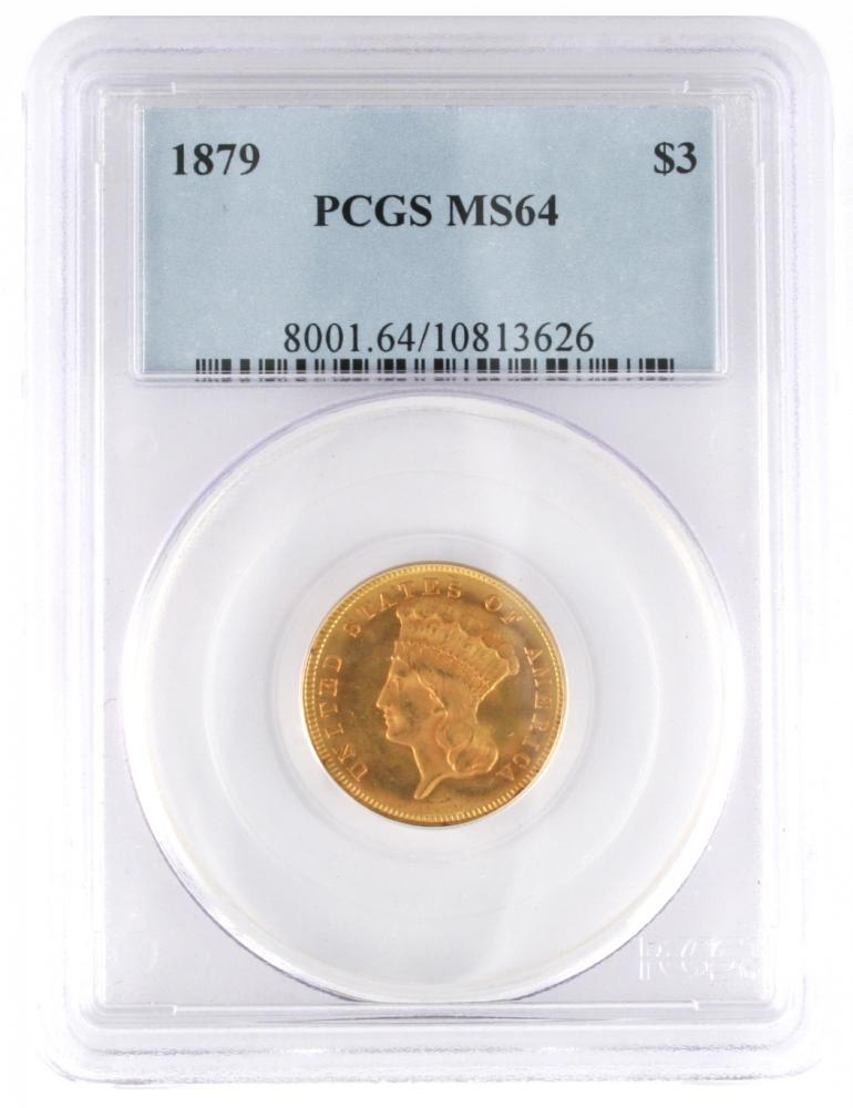 PCGS Graded United States of America 3 Dollar Gold Coin