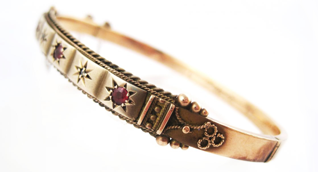 Antique Victorian Gold and Ruby Bracelet