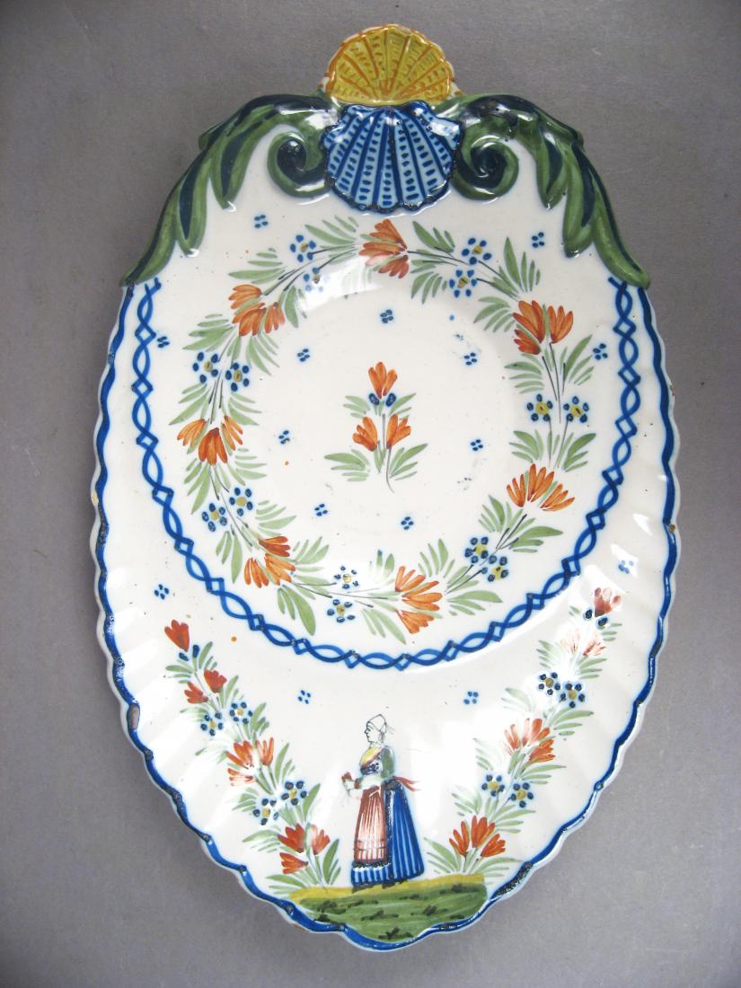 Antique Quimper Faience Tray