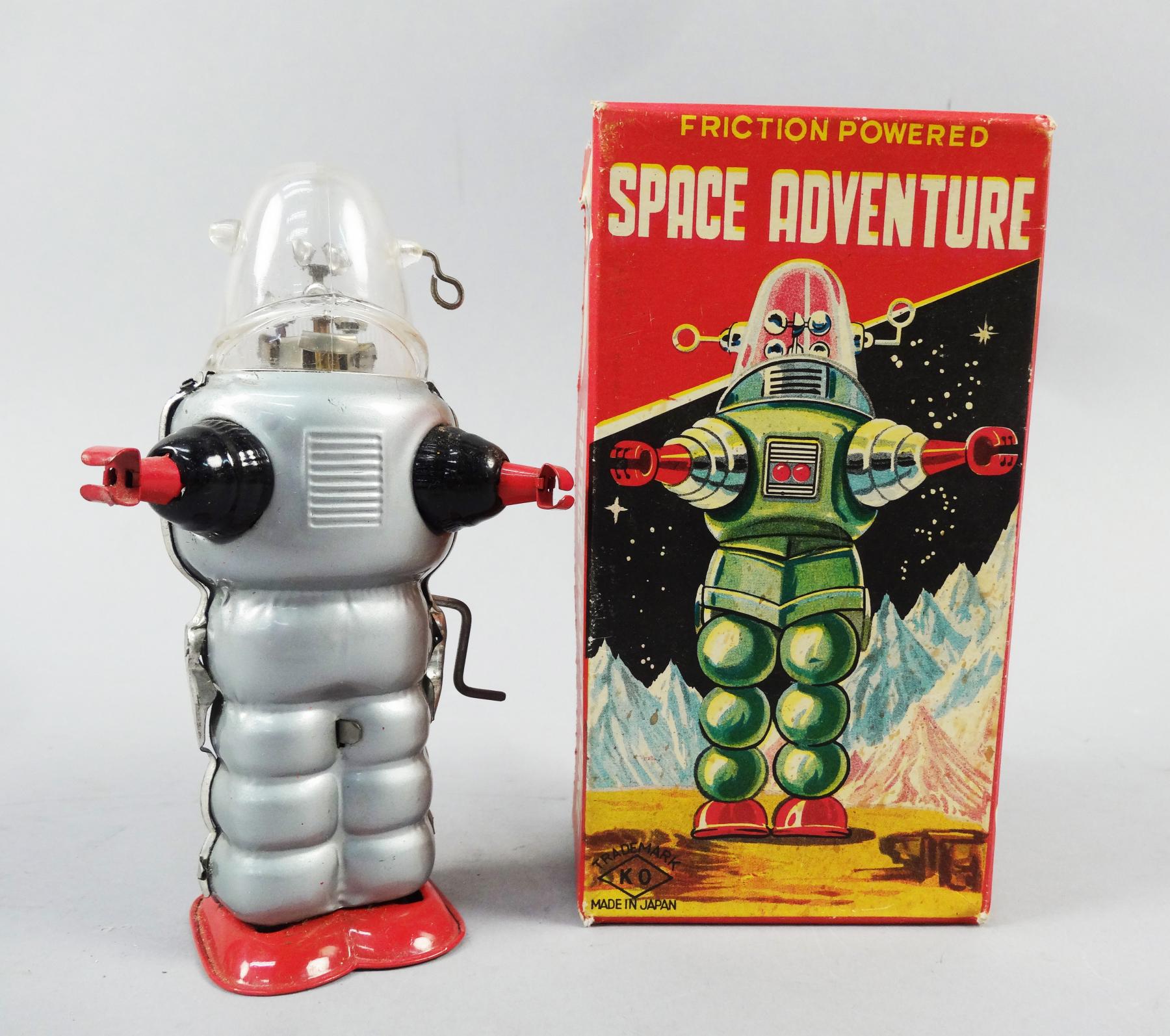 Rare Vintage Boxed Mint Space Age 1950s Mechanical Toy Robot