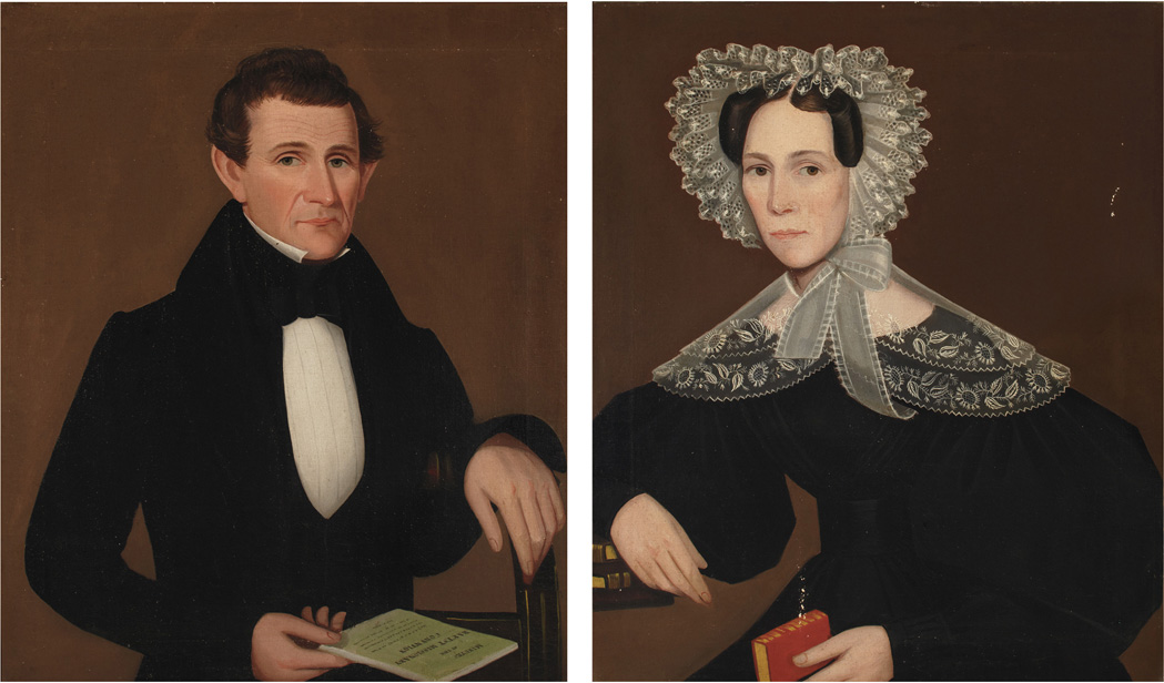 Portraits of a Lady and Gentleman from Dover Plains, New York by Ammi Phillips