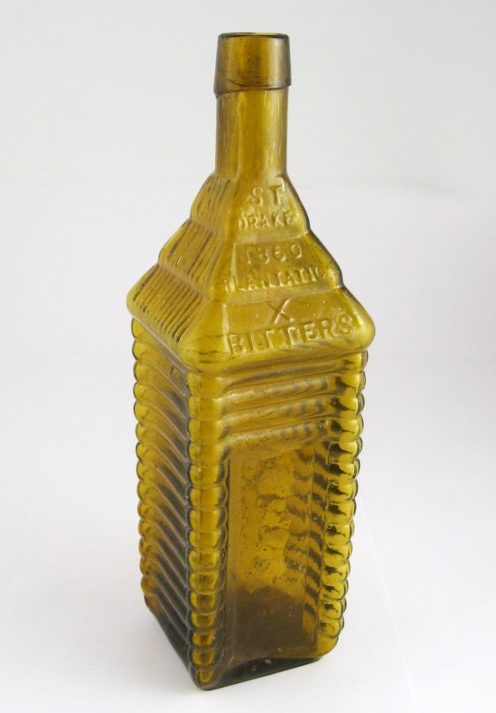 Antique Collectible Rare American Green Glass Bitters Bottle