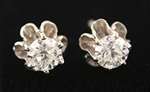Round Brilliant Cut Diamond White Gold Stud Earrings: purchasing estate jewelry