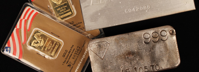 Refinery Produced Investment Grade Gold & Silver Bullion Bars: Gold, silver & platinum bullion