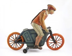 Vintage Painted Bicycle Tin Litho Toy