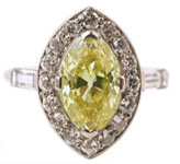 Natural Art Deco Fancy Color Yellow Diamond Ladies Ring: exciting finds include rare artwork & estate jewelry