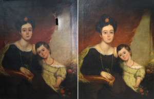 Mother & Child Portrait Before & After Restoration