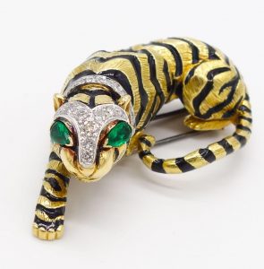 David Webb Tiger Brooch