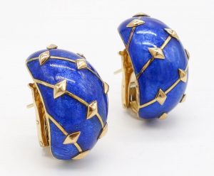 Blue Enamel and 18K Earrings by Jean Schlumberger for Tiffany & Co.