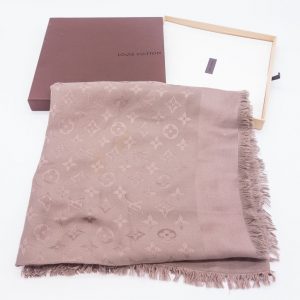 Louis Vuitton silk wool Monogram shawl.