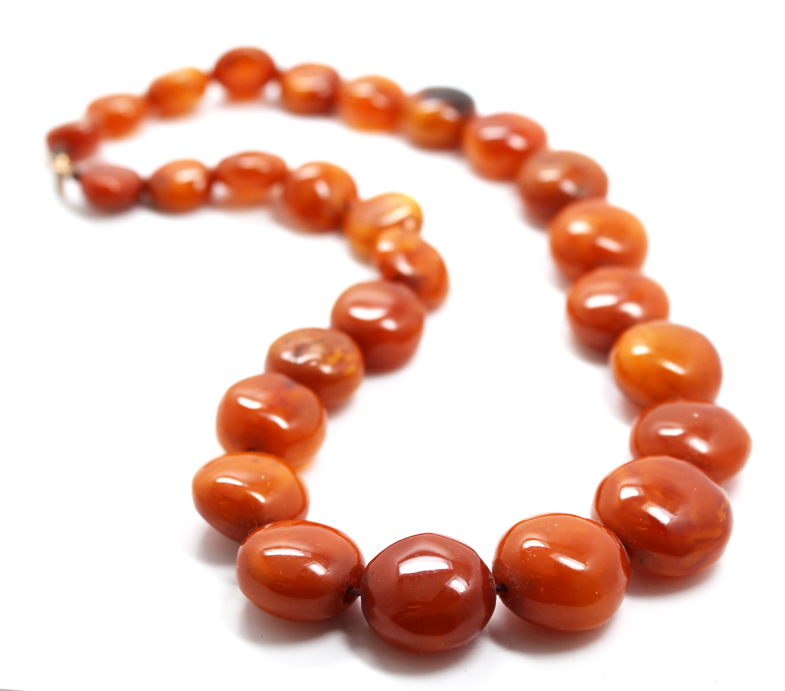 Vintage Orange Bakelite Beaded Necklace
